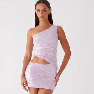 PEPPERMAYO Alannah Sequin Mini Dress - Lilac